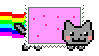 A stamp that is the body of nyan cat